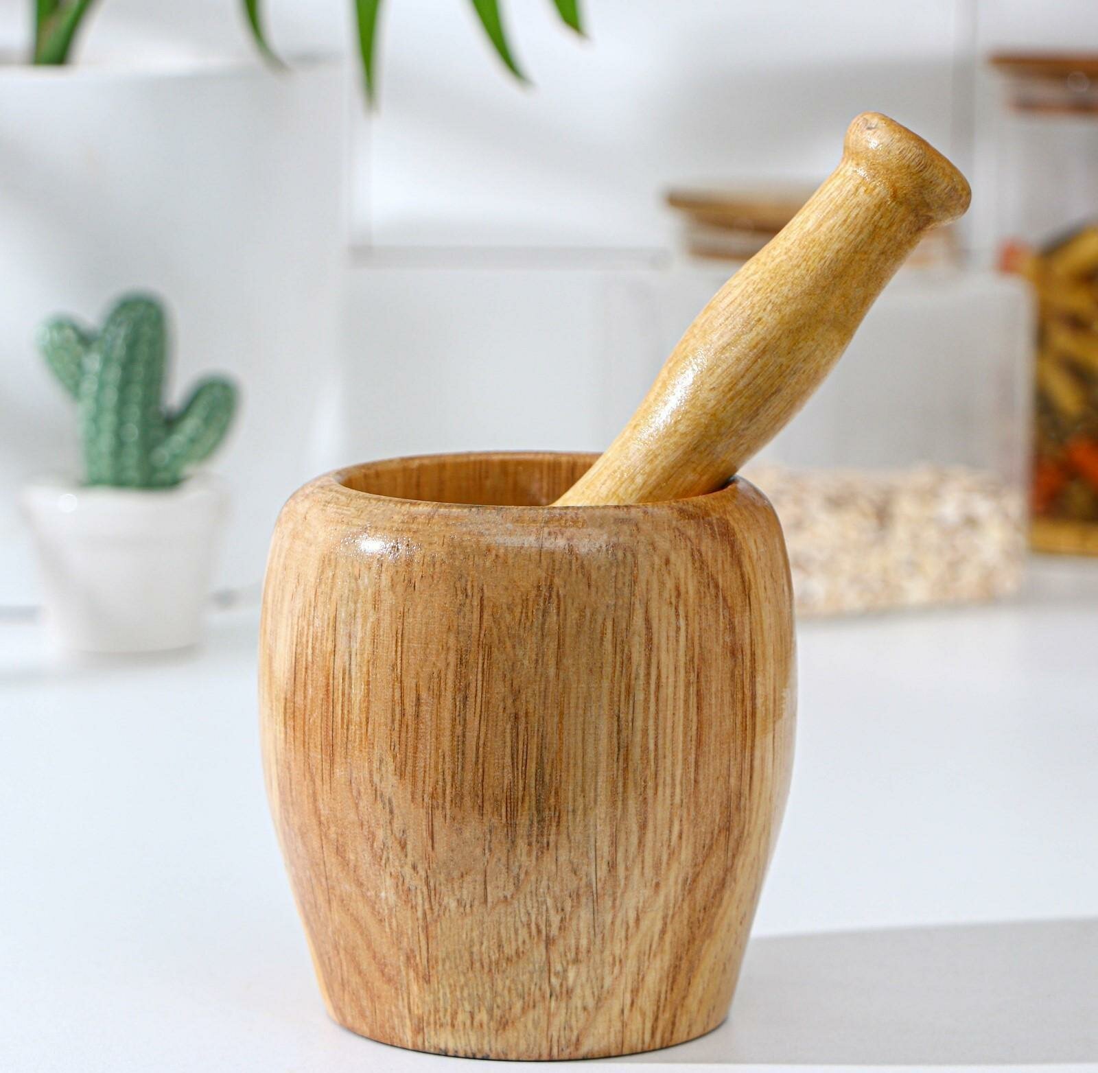 Ступка с толкушкой «Бамбук» 10 см