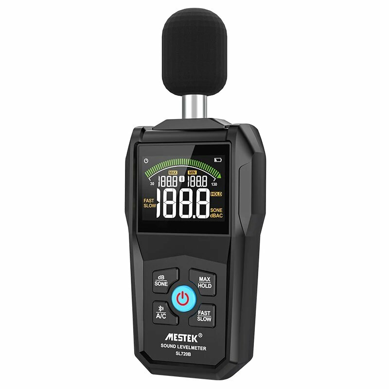 Изображение MESTEK Bluetooth шумомер 30-130 дБ, Черный