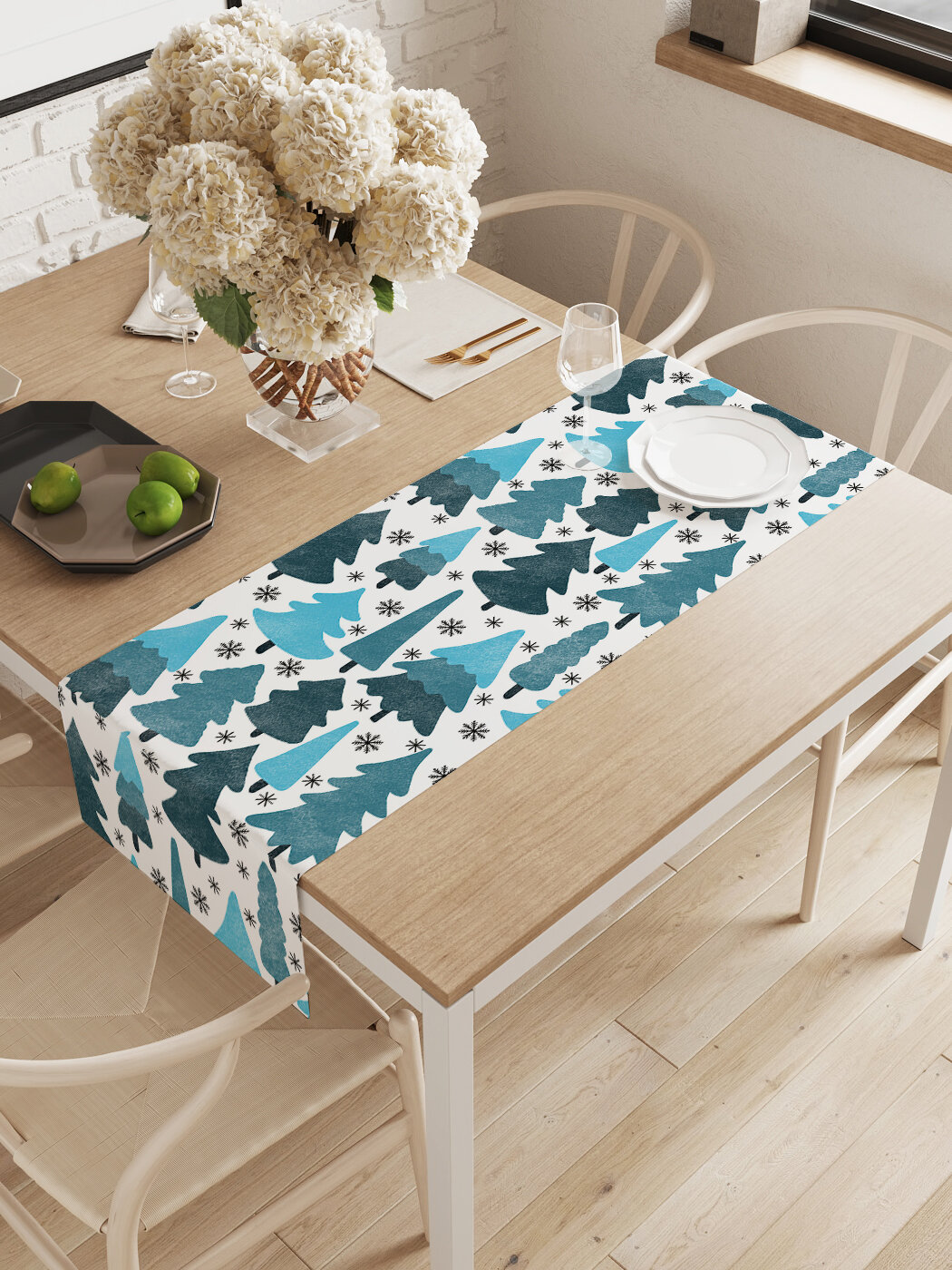 Декоративная водоотталкивающая дорожка для сервировки кухонная 145х40 