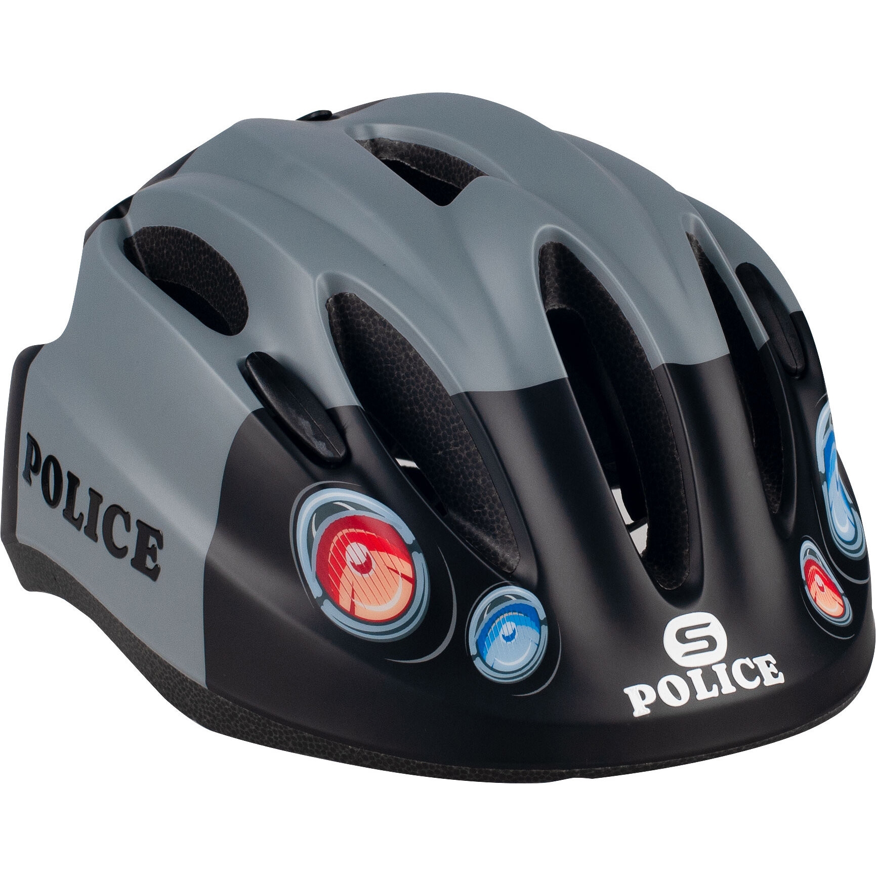 Защитный детский шлем для велосипеда/для роликов Sitis Police цвет черный