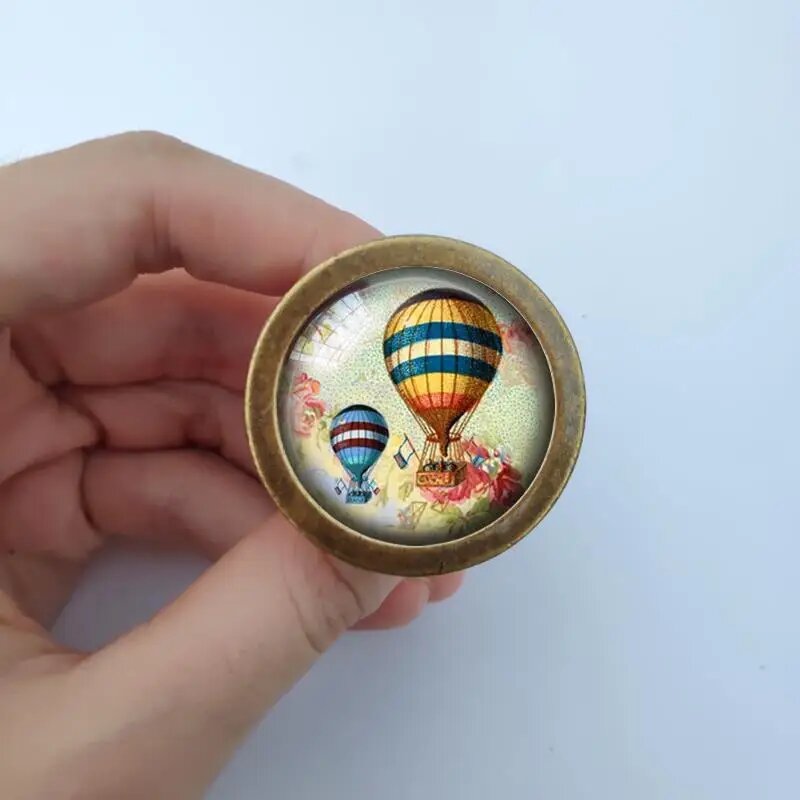 Ручки для шкафа с воздушным шаром, стеклянные ручки с кабошоном