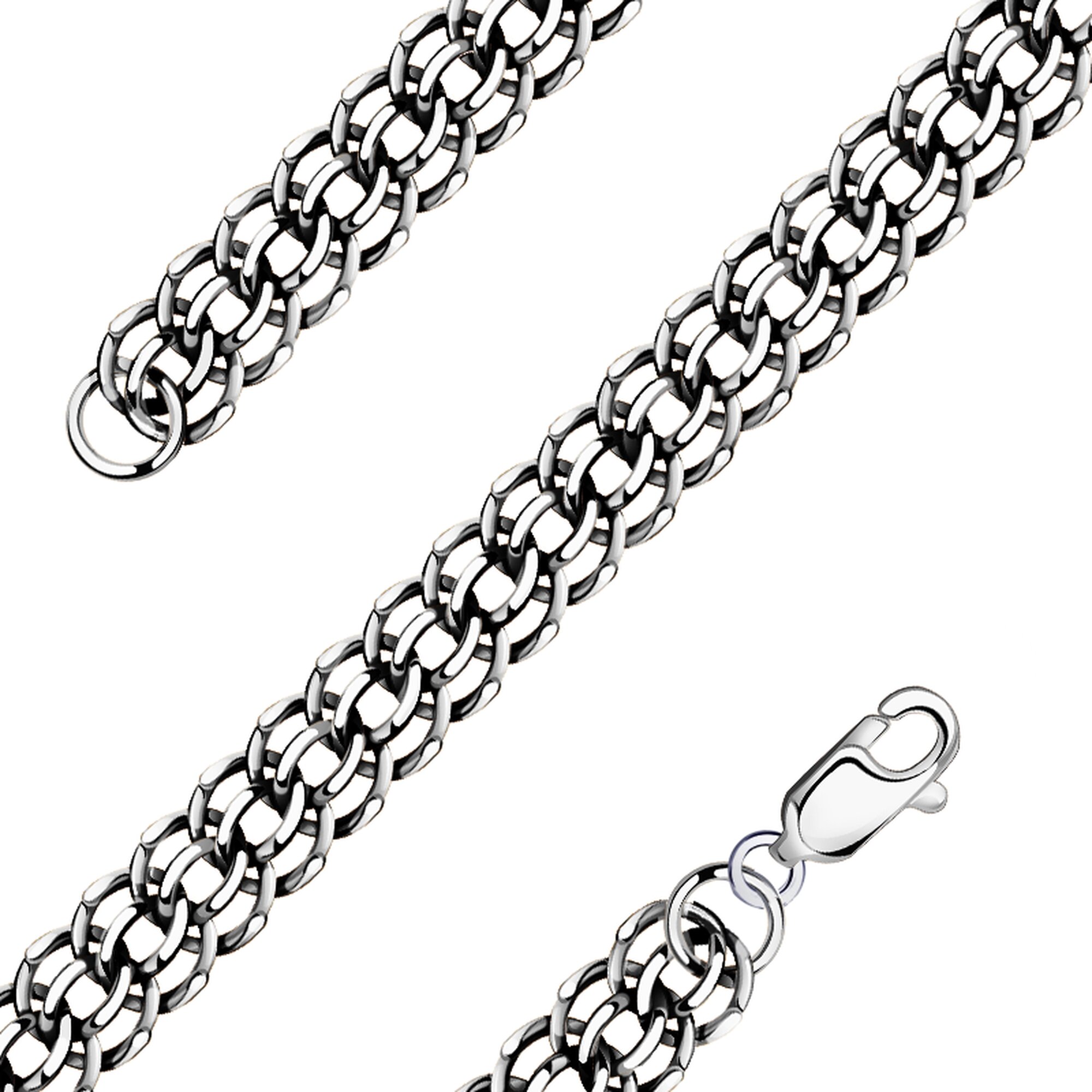 Браслет-цепочка Diamant online, серебро, 925 проба, чернение, длина 22 см., серебристый