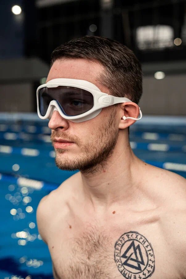 Маска для плавания в бассейне BE FINE AF 6500 белые — фото 1