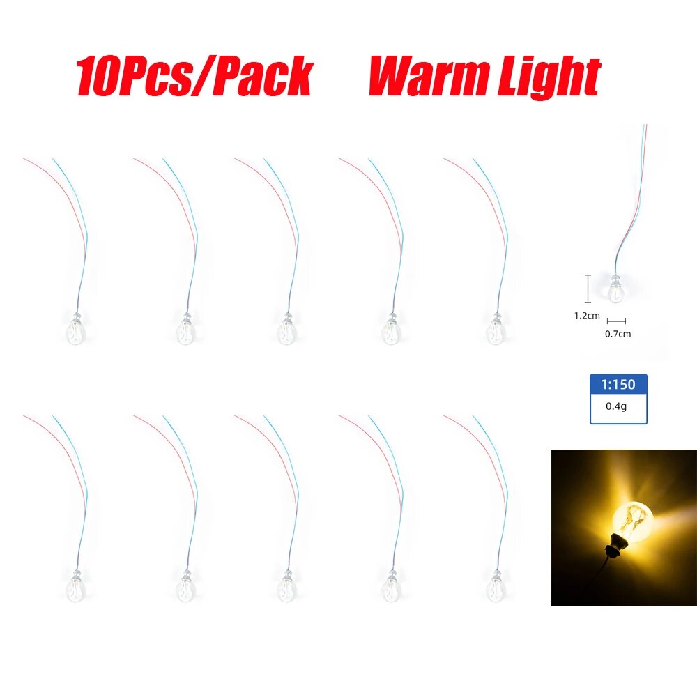 SANMERSEN микро LED фонарные столбы 1:87/1:100/1:150 набор из 10 штук, 1-150 warm white, Унисекс