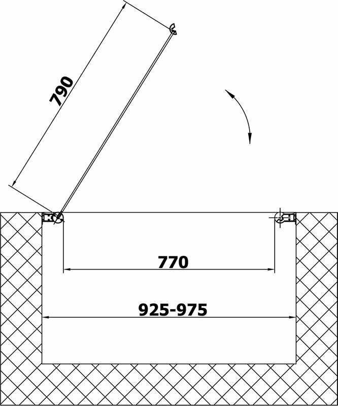 Душевая дверь в нишу Vegas Glass EP 0095 07 10 стекло сатин, 95 - фото №8