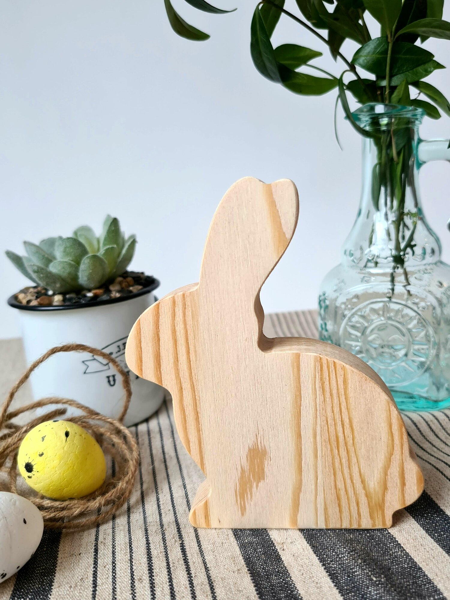 Заготовка для творчества Арт-Птица "Пасхальный зайчик", сосна, бежевая, 12 см — фото 1