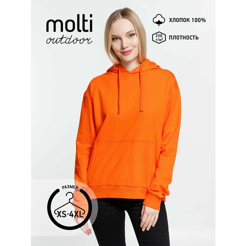 фото Худи molti весна-лето 2024, размер 44, , оранжевый