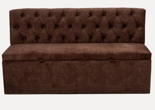 Изображение товара Скамья прямая Ницца, BUDUNOV GROUP, ТК Коричневая, диван с каретной стяжкой, скамья с ящиком для хранения, 150х59х80 см