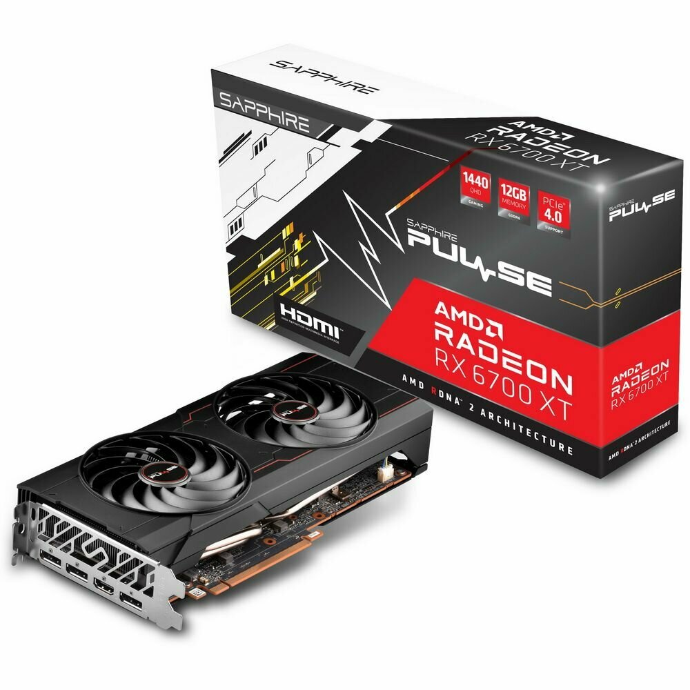 Видеокарта Sapphire RX6700XT PULSE 12GB GDDR6 HDMI 3xDP 2FAN RTL