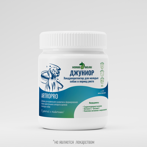 Витаминная добавка Хондропротектор джуниор Horse-Bio ArtroPro для щенков и молодых собак, 400 г