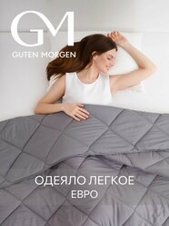 Одеяло, Евро, 200х220 см Guten Morgen, Холлофайбер, Микрофибра, Softt Легкое цвет: Графит