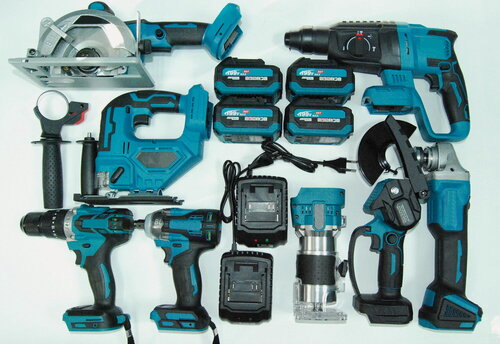 Изображение товара Набор аккумуляторных инструментов 8 в 1 с четырьмя АКБ по 6 Ан