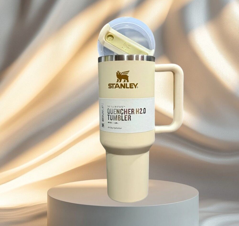 Термокружка из нержавеющей стали Stanley 1.18л, Айвори + колпачок для трубочки в подарок