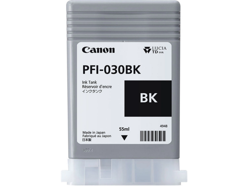 Картридж струйный PFI-030BK 3489C001 черный (55мл) для imagePROGRAF TA-20, TA-30, TM-240, TM-340.