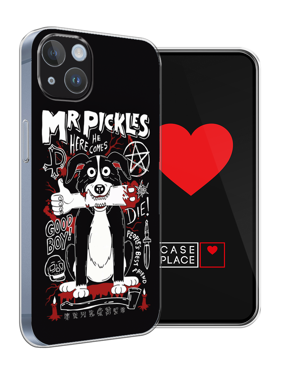 Чехол на Apple iPhone 14 Plus / Айфон 14 Плюс с принтом Mr Pickles — фото 1