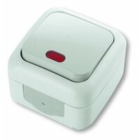 Выключатель 1 кл с подсветкой Palmiye серый IP54 накладной монтаж (Viko), арт. 90555519 1шт