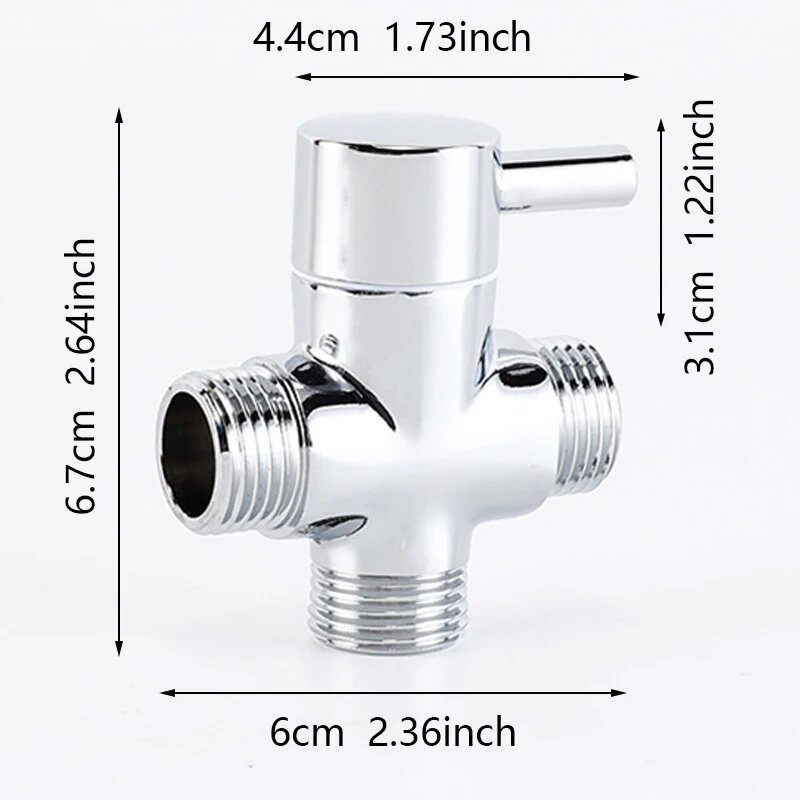 Медный 3-ходовой адаптер для душа