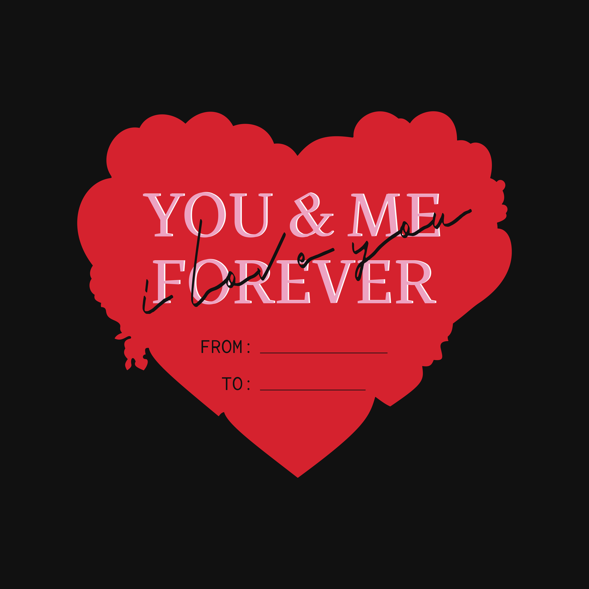 OYEME forever isn't what it used to be / авторская открытка-валентинка «you & me» / 120х100 мм