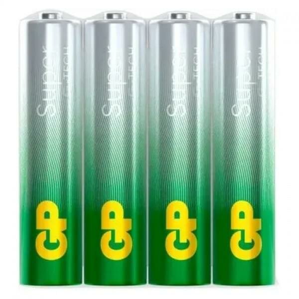 Батарейки GP Super G-TECH, AAA, LR03, GP24AA21RA-2CRS4, алкалиновые, 1.5v, 4 штуки