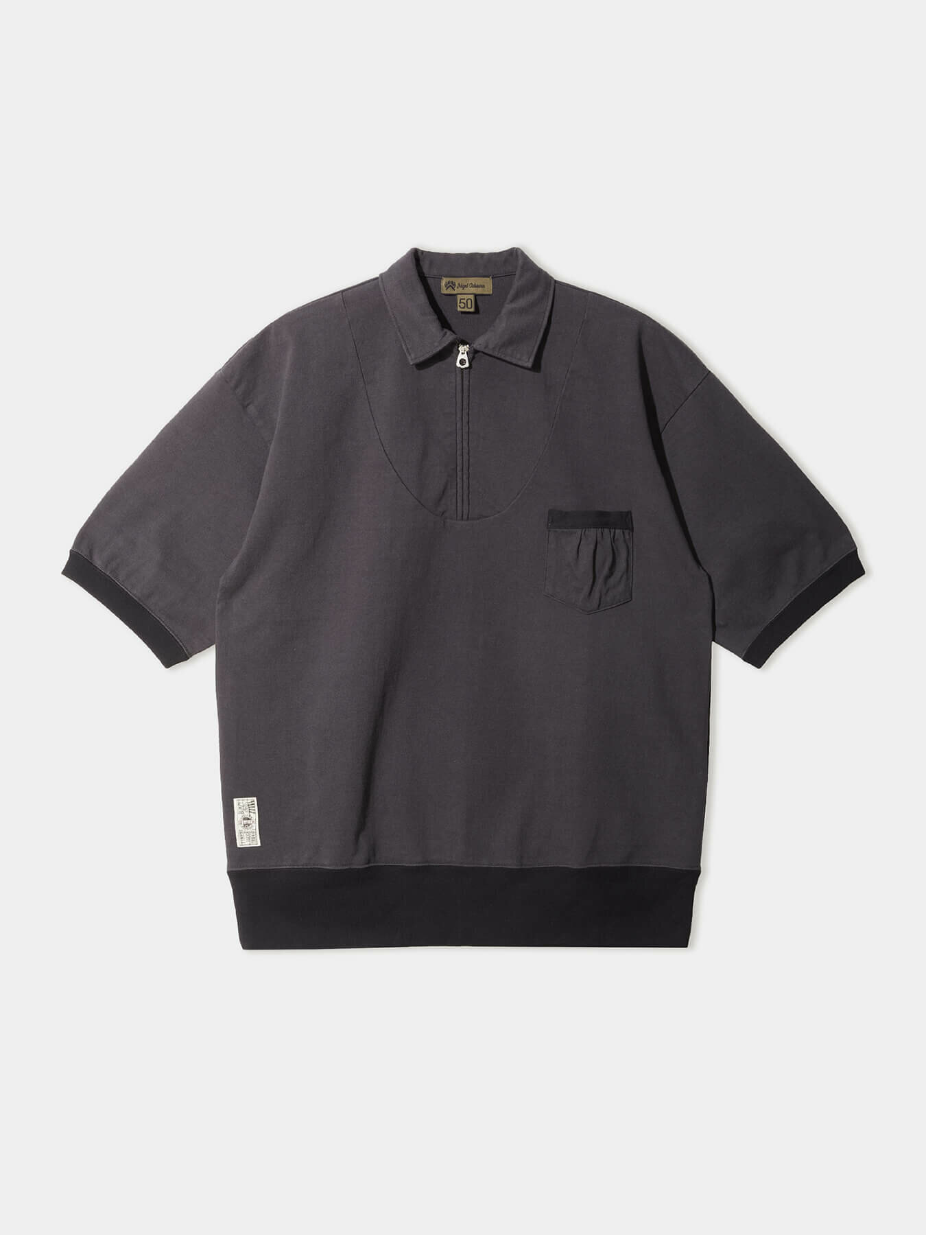 Поло спортивное Nigel Cabourn, размер 52, темно-синий