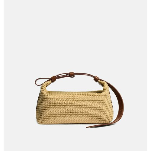 фото Сумка cns - coined in stone bobbi mini siena, фактура гладкая, плетеная, бежевый