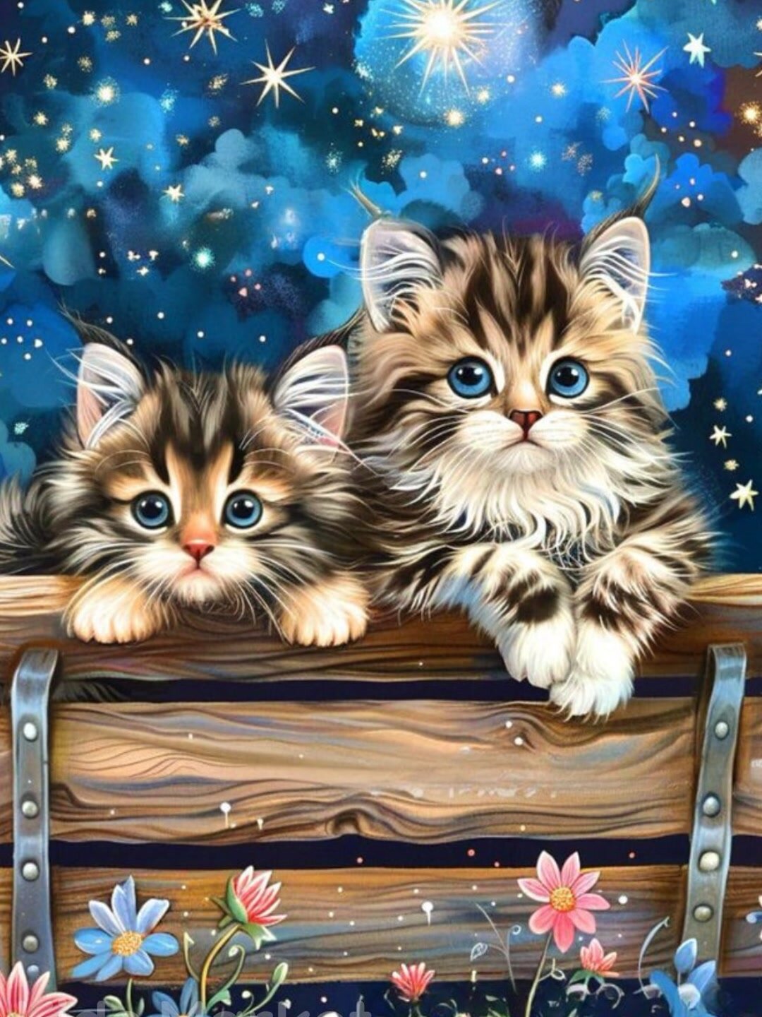 Алмазная мозаика 25*25см с изображениями кошки, картина алмазная по номерам, стикеры для детей, набор для творчества — фото 1