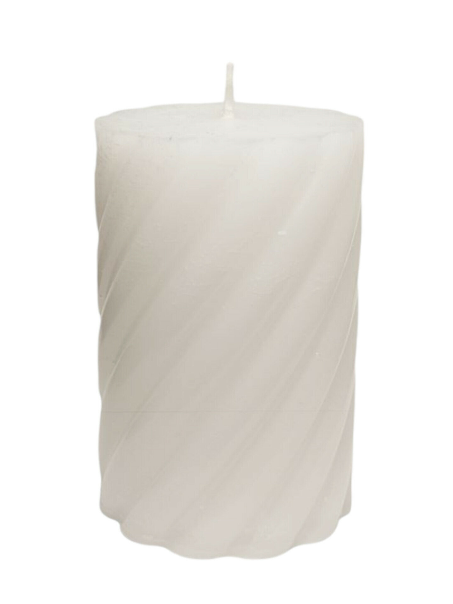 Свеча столбик белый витой 7x10 см рустик декоративный 320 гр парафин