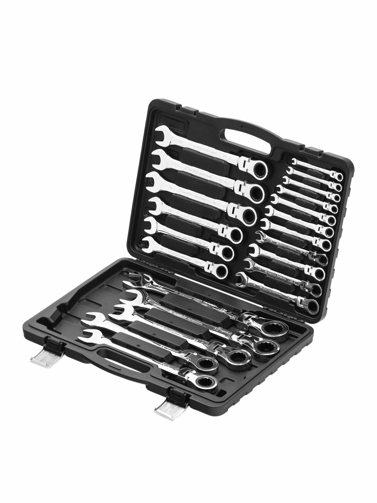 Набор ключей комбинированных трещоточных шарнирных MATRIX 13шт 14798 - фото №1