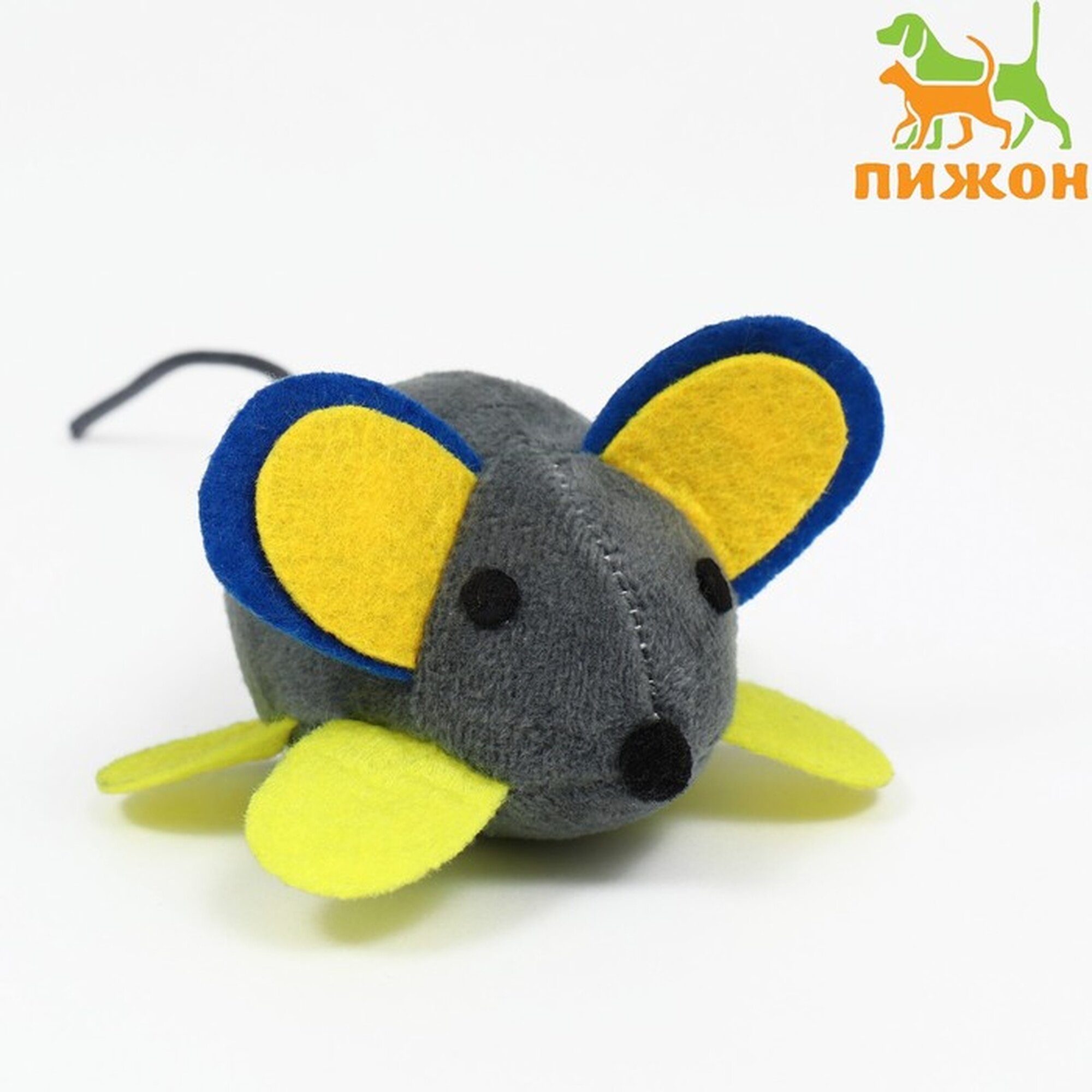 Вибрирующая игрушка Пижон для кошек из текстиля 6 см серая