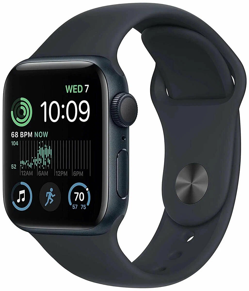 Смарт-часы Apple Watch SE 2024 GPS 40мм Aluminum Case with Sport Band S/M, Midnight полуночный черный MXE73LL/A