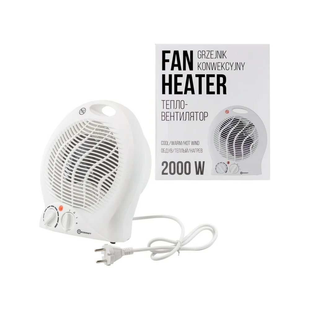 Forcekraft Тепловентилятор  220-240v  1000 2000w  3 режима  FK-FH04 52595 