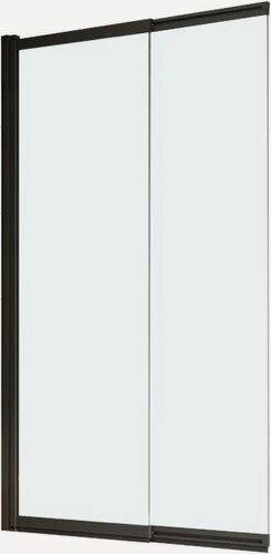 Изображение товара Шторка на ванну BelBagno Luce VF-11-100/145-C-NERO 100 см, стеклянная, раздвижная, черная, распашная, прозрачная