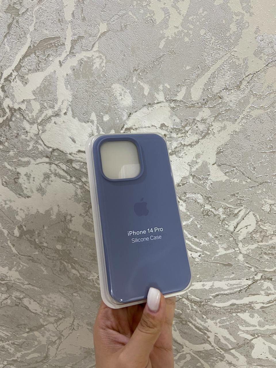 Чехол "грязный синий " для iPhone 14 Pro, силиконовый, противоударный — фото 1