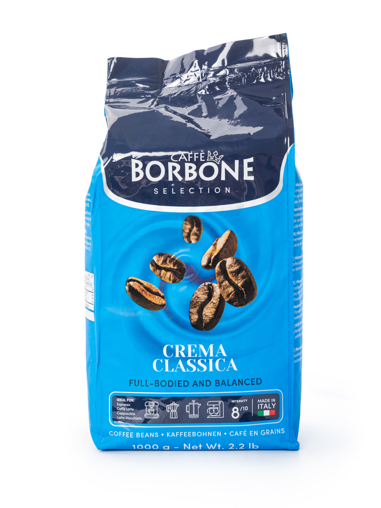 Кофе Caffe Borbone "Crema Classica", арабика, без кофеина, средняя обжарка, 1 кг