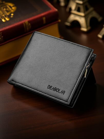 Кошелек , фактура гладкая, черный — фото 1