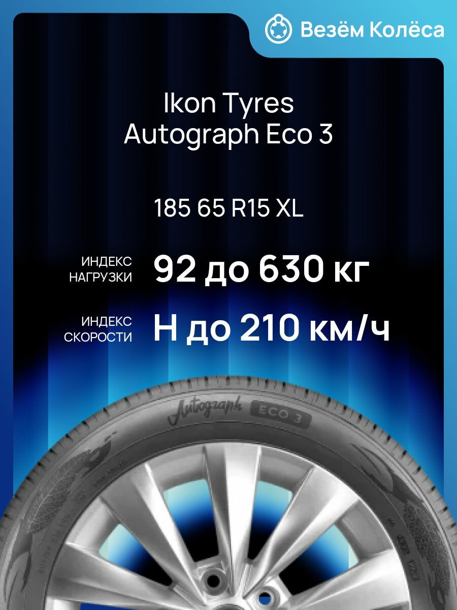 Шина летняя IKON TYRES Autograph Eco 3 185/65 R15 92H XL — фото 1