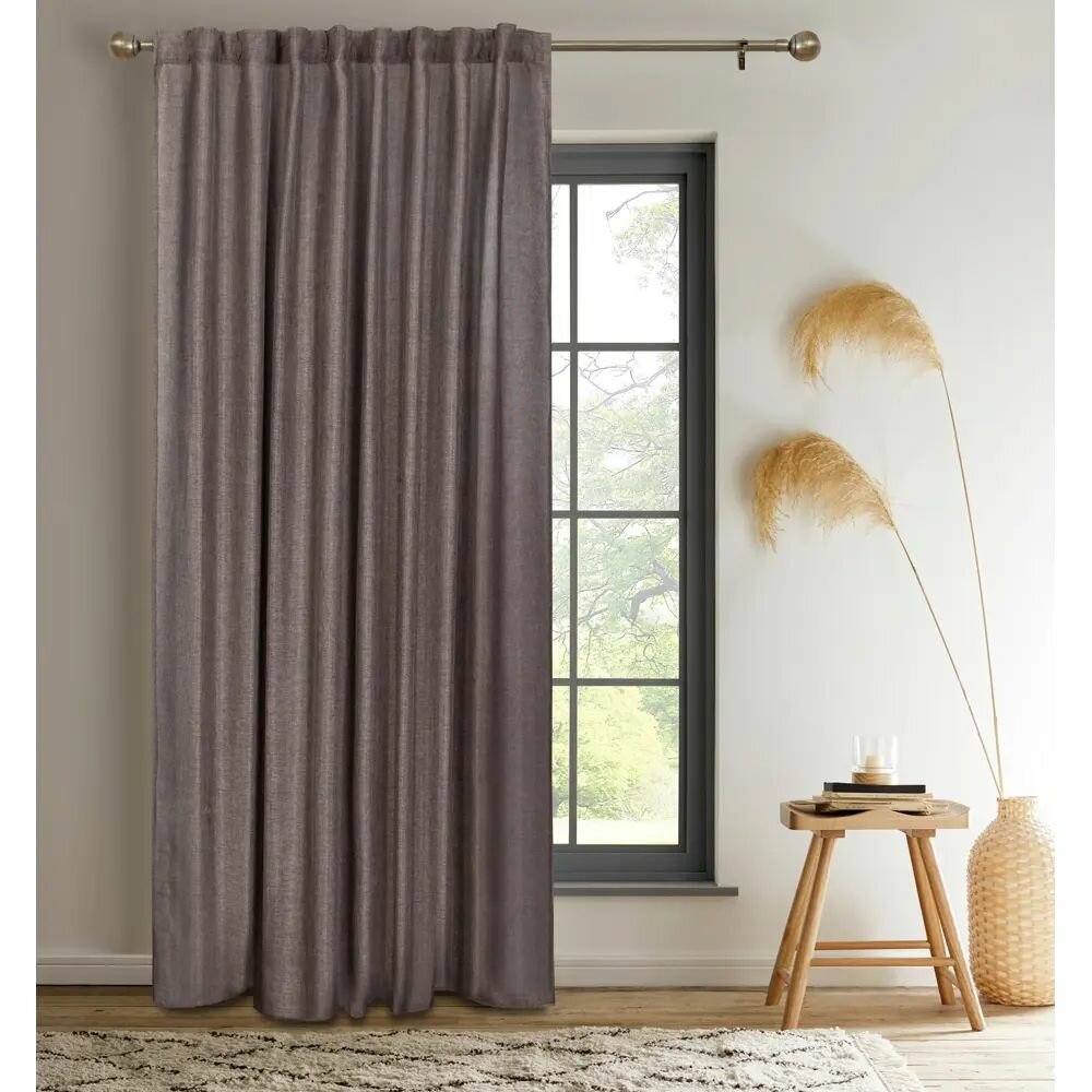 Штора на ленте со скрытыми петлями Looks 200x260 см серо-коричневая