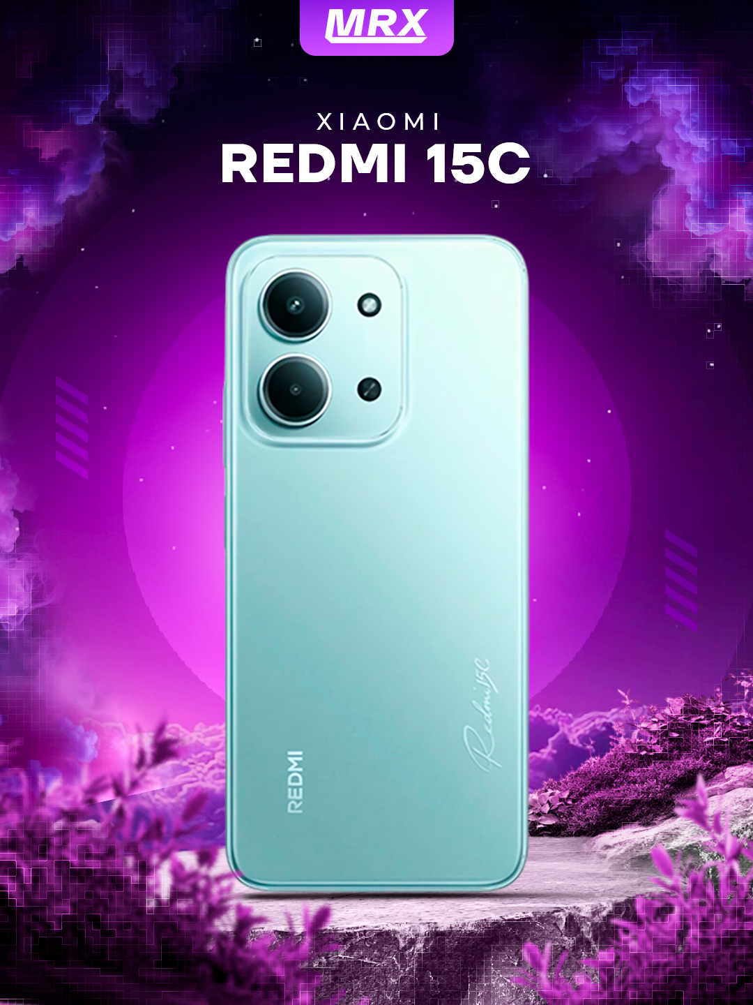 Смартфон Redmi 15C, дисплей 6.9", 8Гб/256ГБ, камера 50Мп, зарядка 33 Вт GREEN