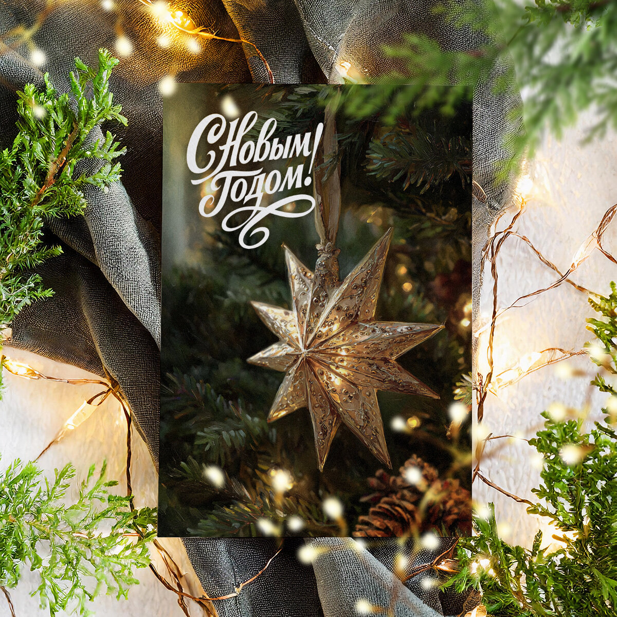 Новогодние винтажные открытки, Поздравительная открытка с Новым Годом , красивые яркие принты, формат А5