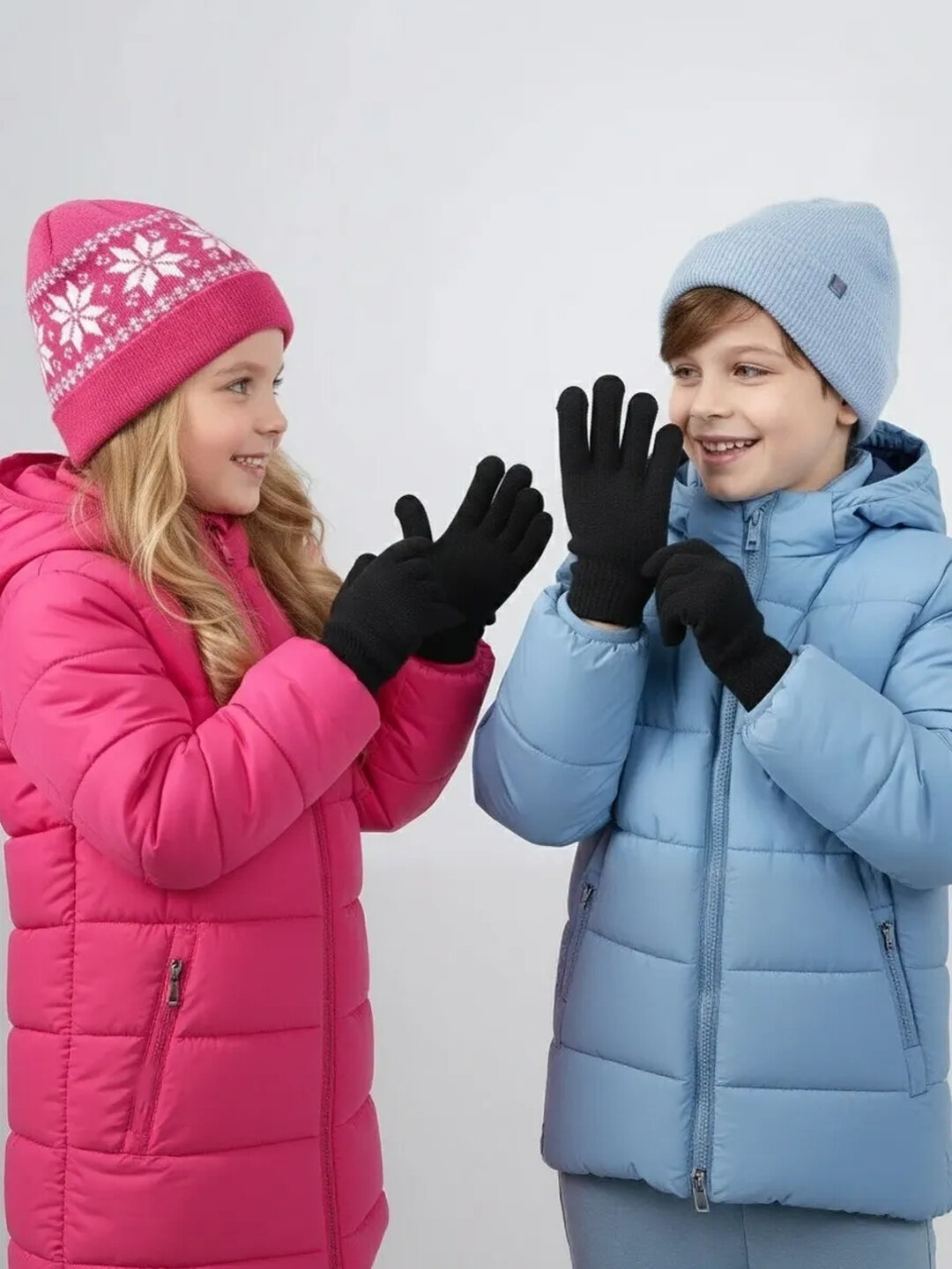 Перчатки  для детей, размер 15, черный — фото 1