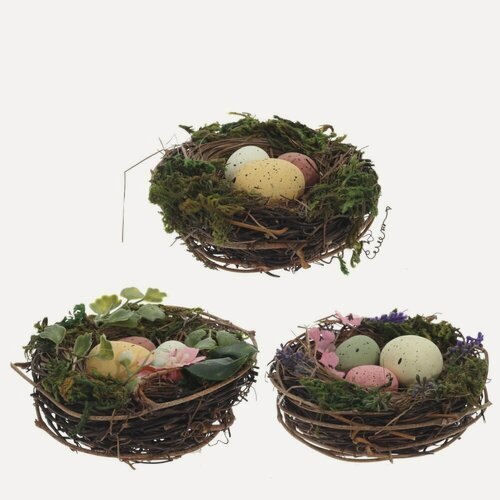 Изображение товара Набор из 3-х изделий декоративных Гнездо пасхальное (10*5), 33х10х5 см KSM-818651