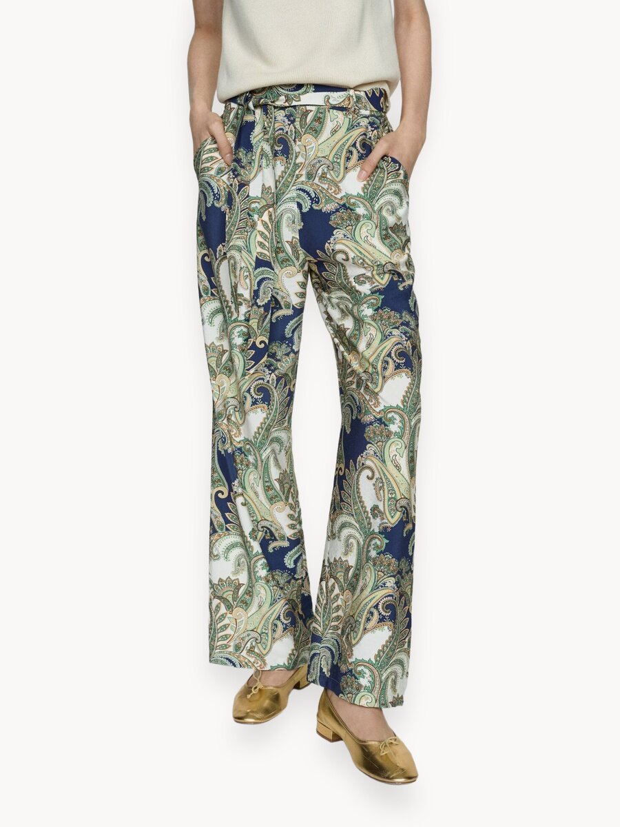 Брюки MANGO PAISLEY, размер 20, зеленый
