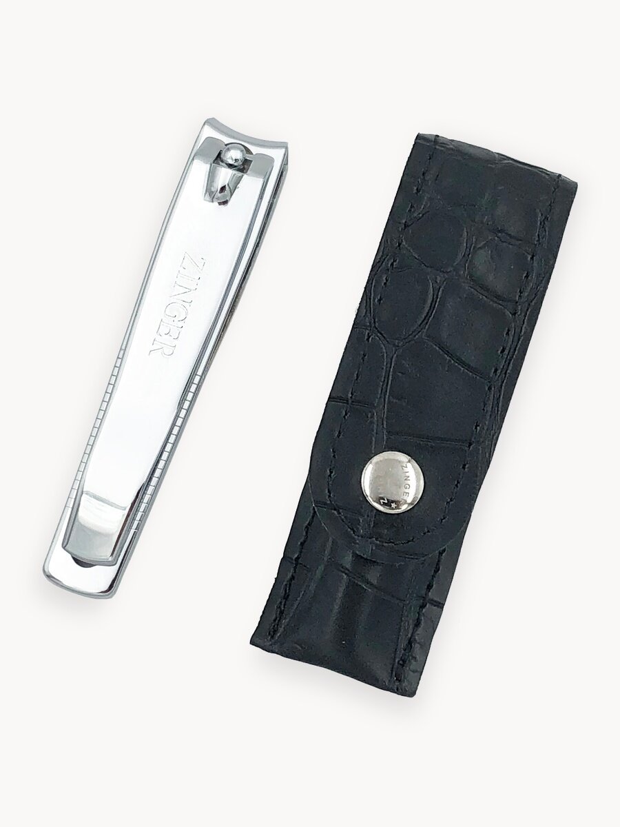 Книпсер для ногтей Zinger SLN-604 + чехол (набор SIS-48-2), нержавеющая сталь, натуральная кожа