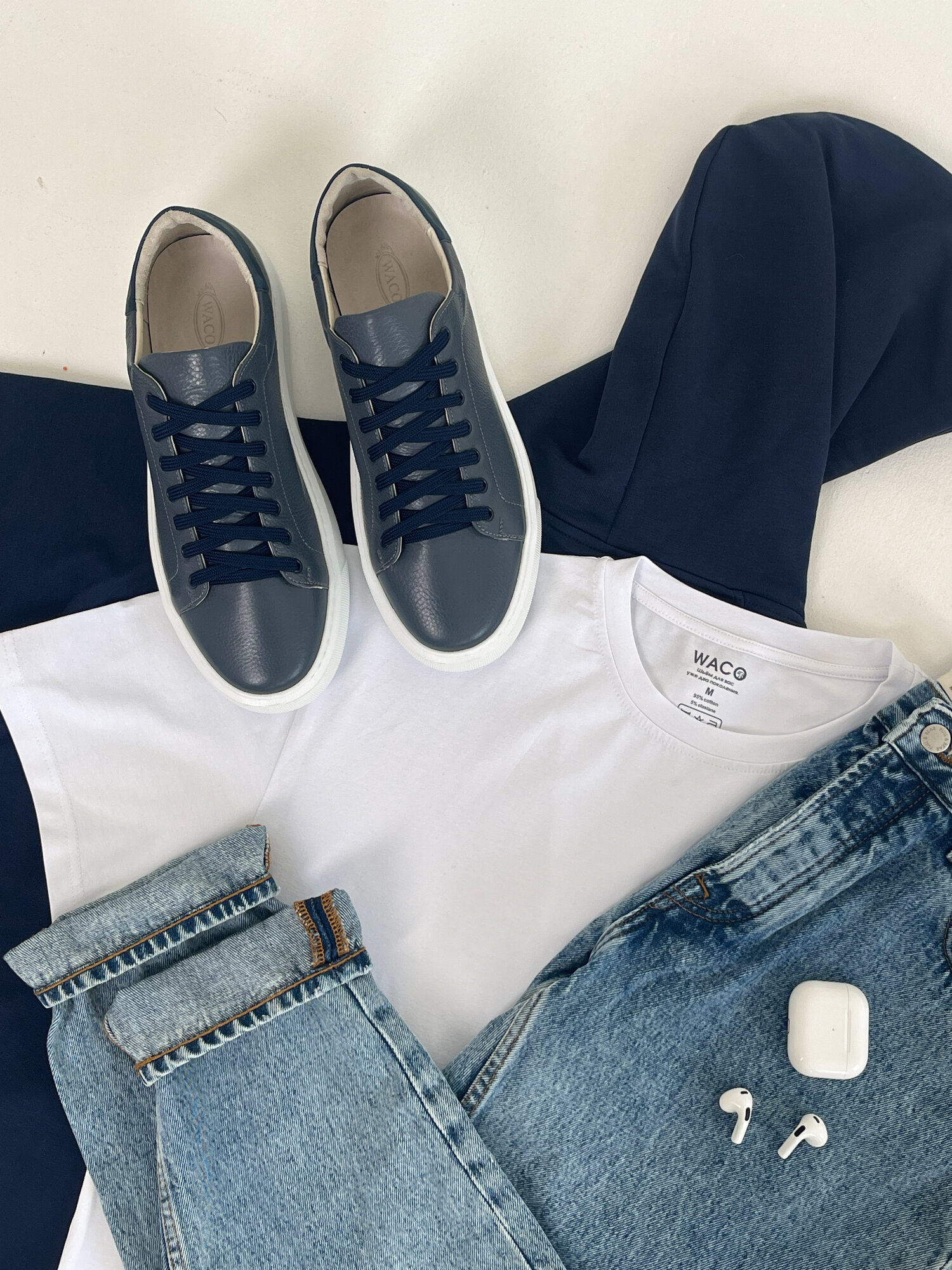 Кеды WACO W19, размер 43, голубой,