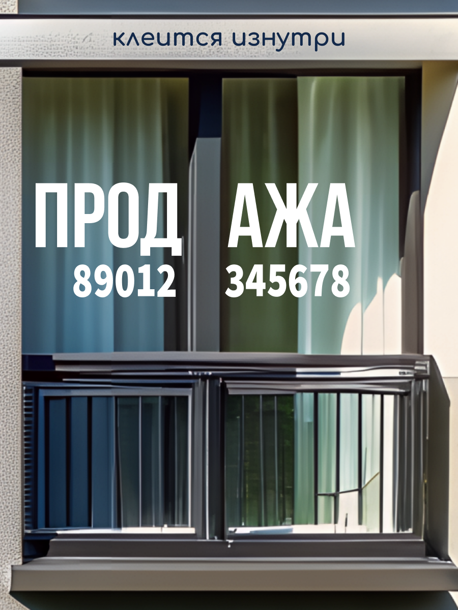 Наклейка 'продажа изнутри' (На ветрину здание помещение номер прокат на стекло)