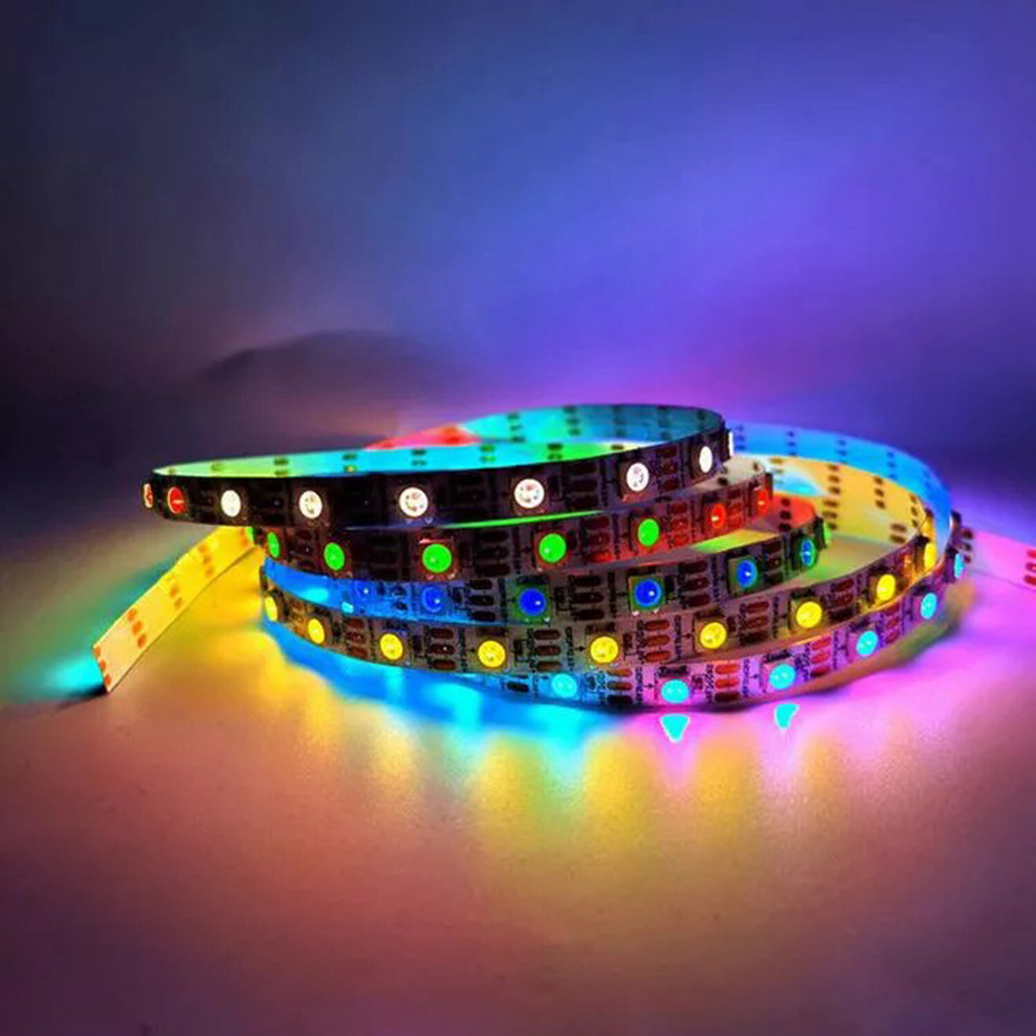 Обзор: Светодиодная адресная лента WS2812, 30LED на 1 метр, IP20 длина 5 метров Огонёк OG-LDL45