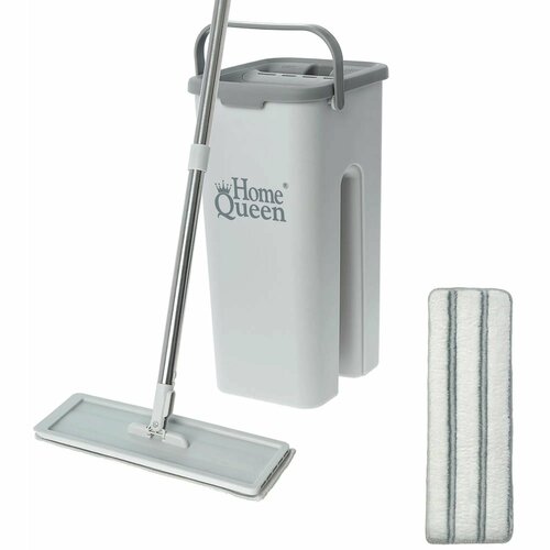 Швабра TechFurn с ведром для отжима / серый