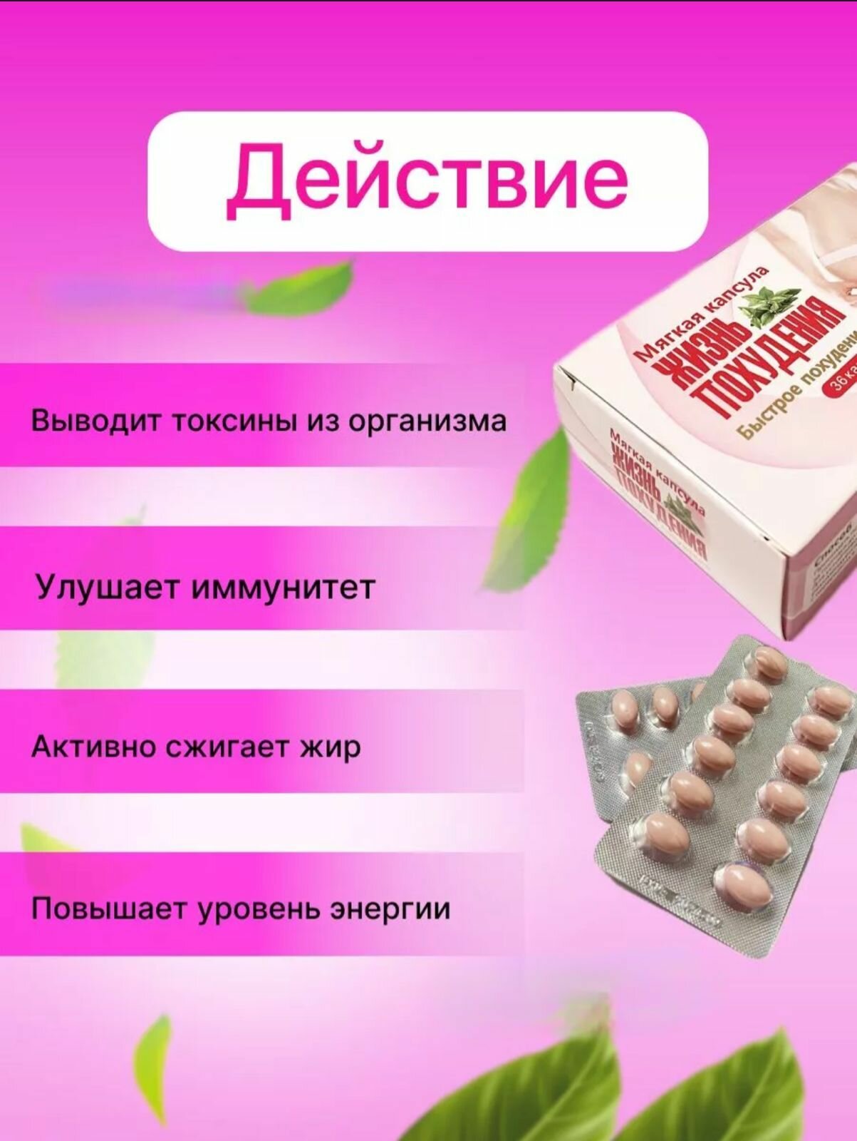 Изображение Капсулы для сжигания и лишнего жира и контроля аппетита