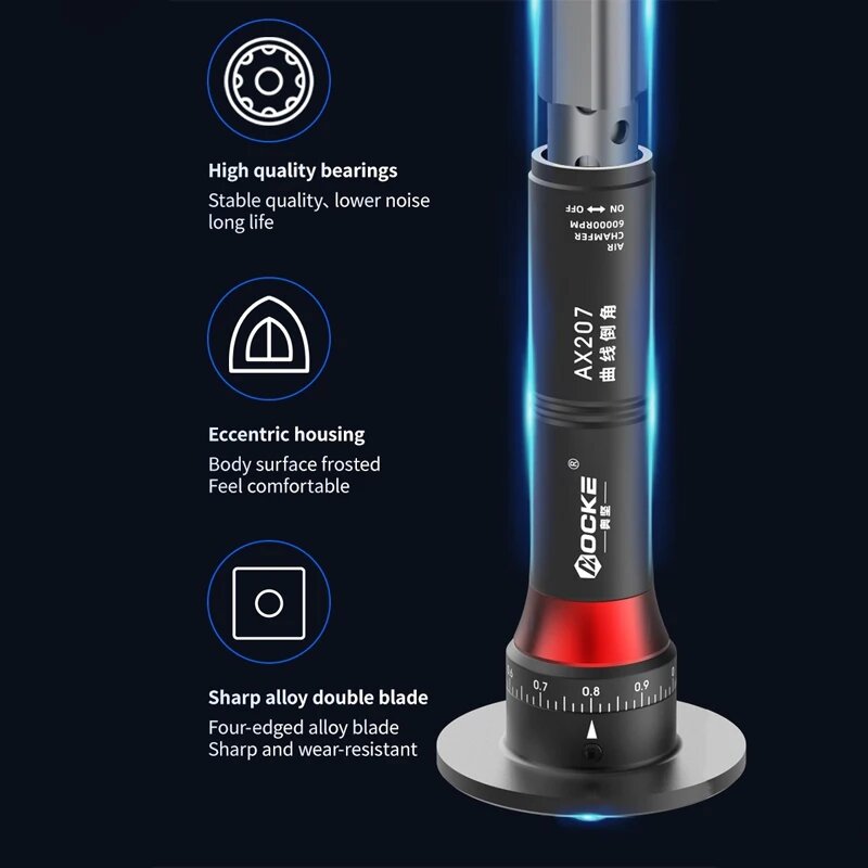 Машины Полировальные Пневматические AOCKE AX207 Портативная пневматическая машина для снятия фаски, AX207andAX210