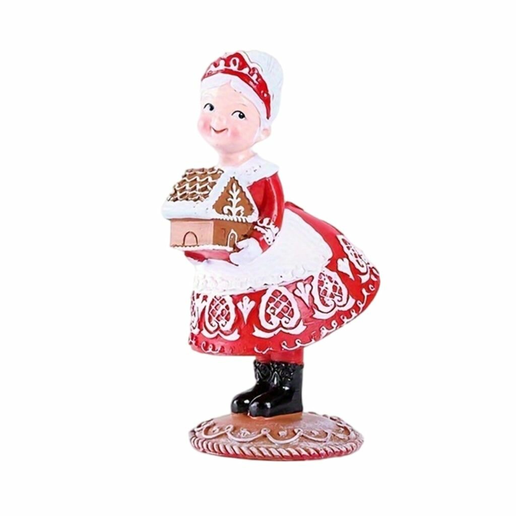 Пряники из смолы фигурки пары Санта-Клауса винтажные рождественские статуи настольные декоративные украшения для дома и офиса